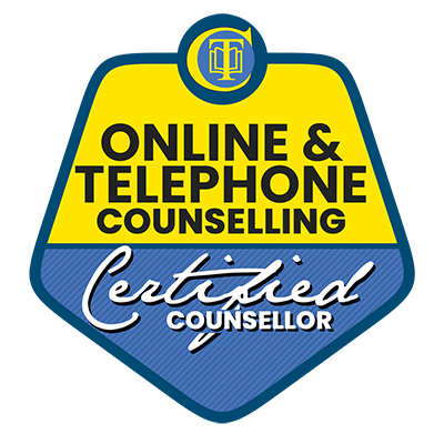 Online and telephone counselling badge